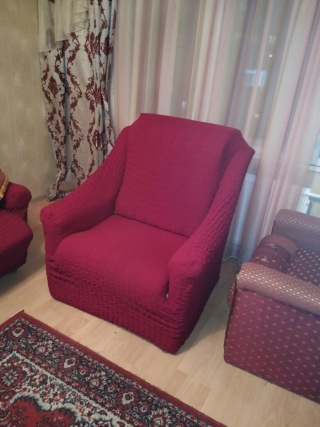 Чехолна кресло "Турция" без юбки бордо