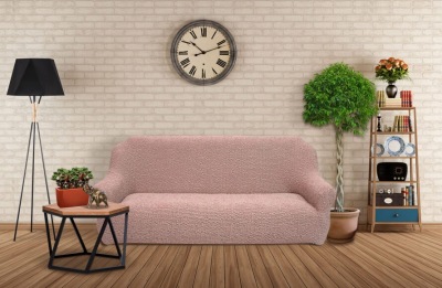 Чехол на 3х диван "Микрофибра" Пепельно-розовый