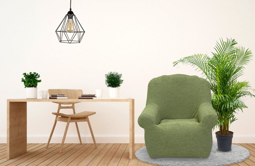 Чехол на кресло "Букле" - Зеленый шалфей