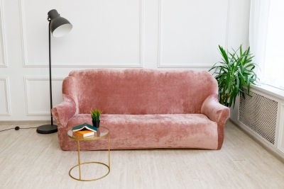 Чехол на 3х диван "Велюр" - "Пыльно-розовый"
