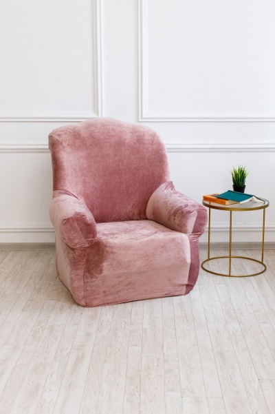 Чехол на кресло "Велюр" - Пепельно-розовый