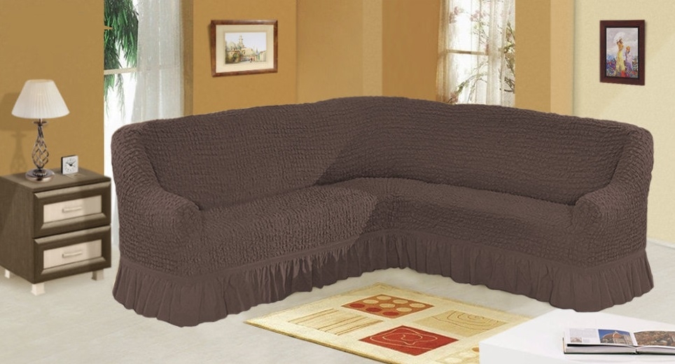 Чехол на угловой диван "Турция" - Темно-коричневый
