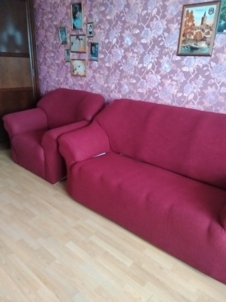 Чехол на 3х диван  и кресло "Венеция" бордо